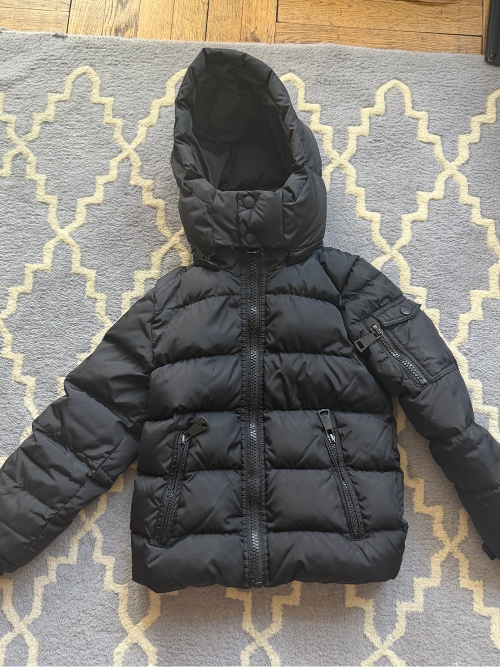SAM Kids Black Puffer Jacket with Hood